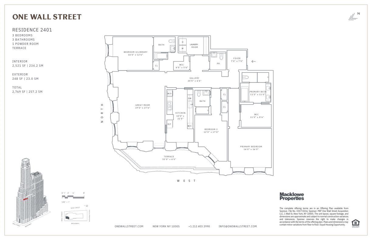 Floorplan for 1 Wall Street, 2401