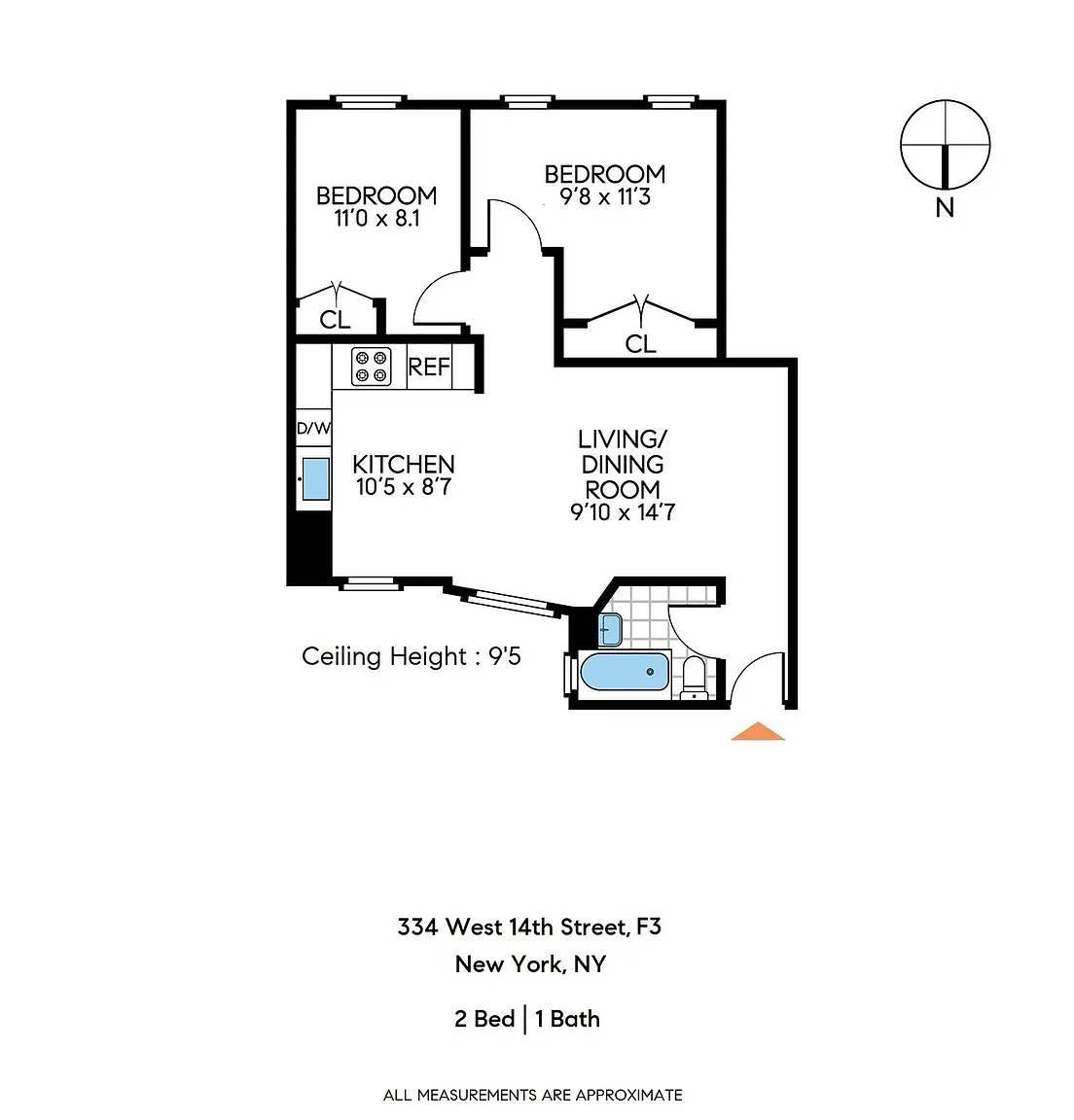 Floorplan for 344 West 14th Street, E3