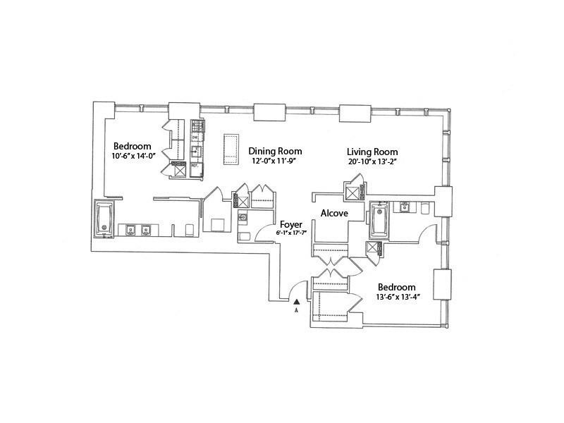 Floorplan for 400 5th Avenue, 39AB