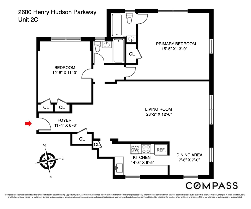 Floorplan for 2600 Henry Hudson Parkway, 2C