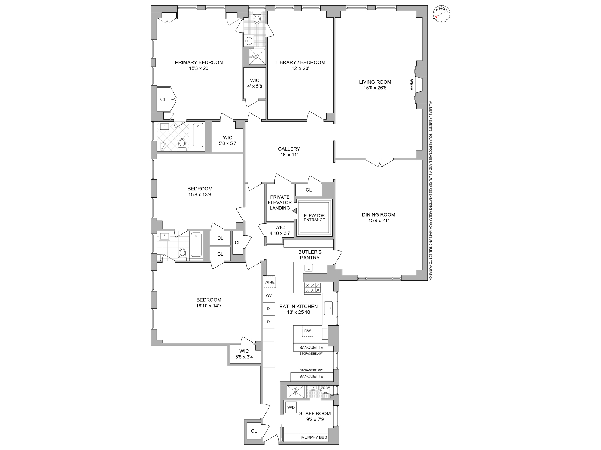 Floorplan for 1112 Park Avenue, 6A