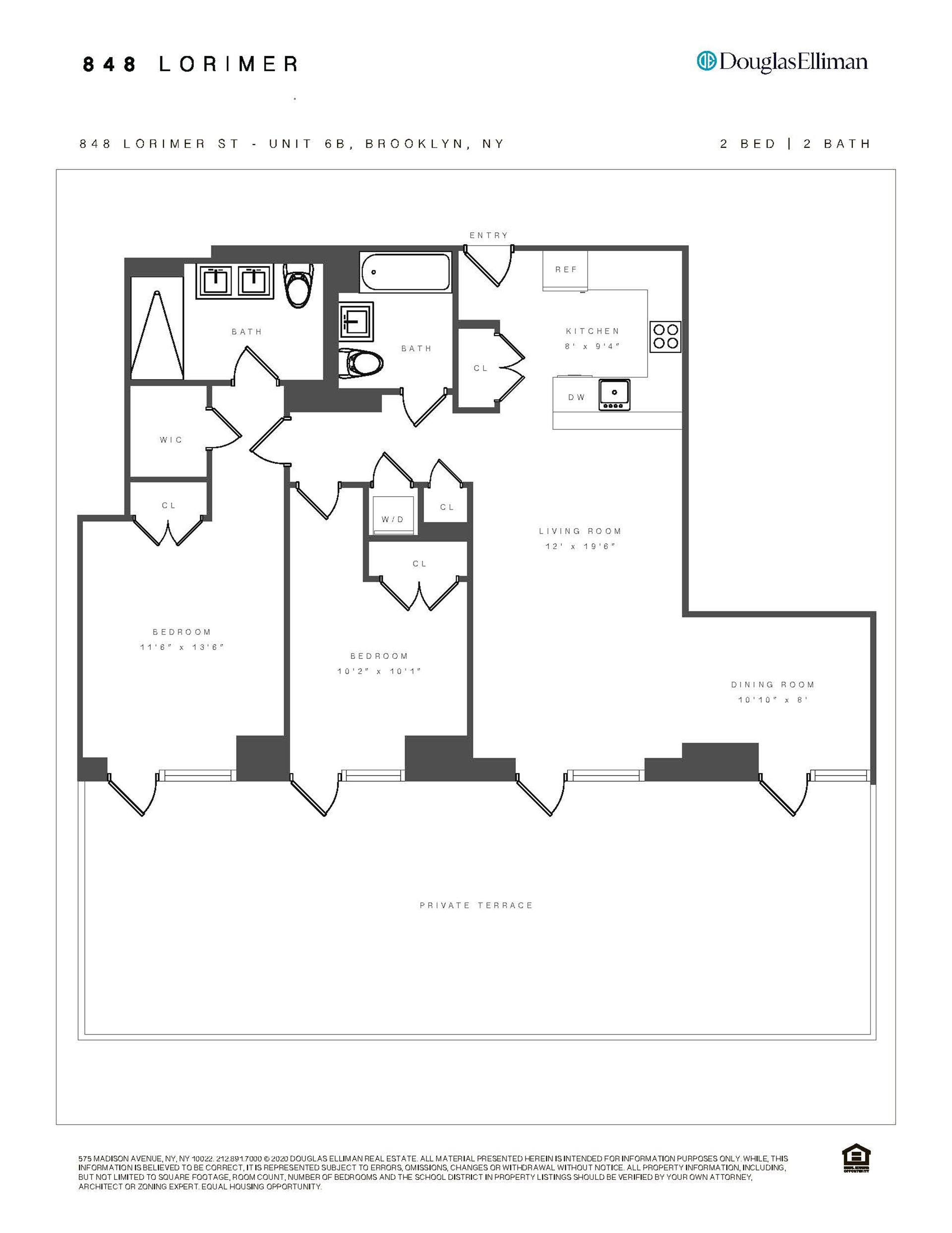 Floorplan for 860 Lorimer Street, 6B