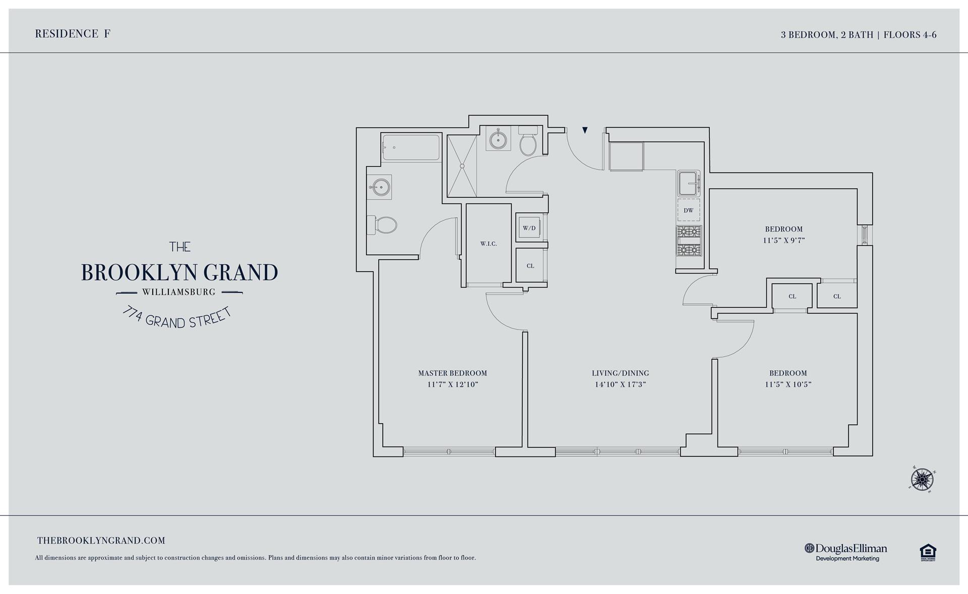 Floorplan for 774 Grand Street, 6F