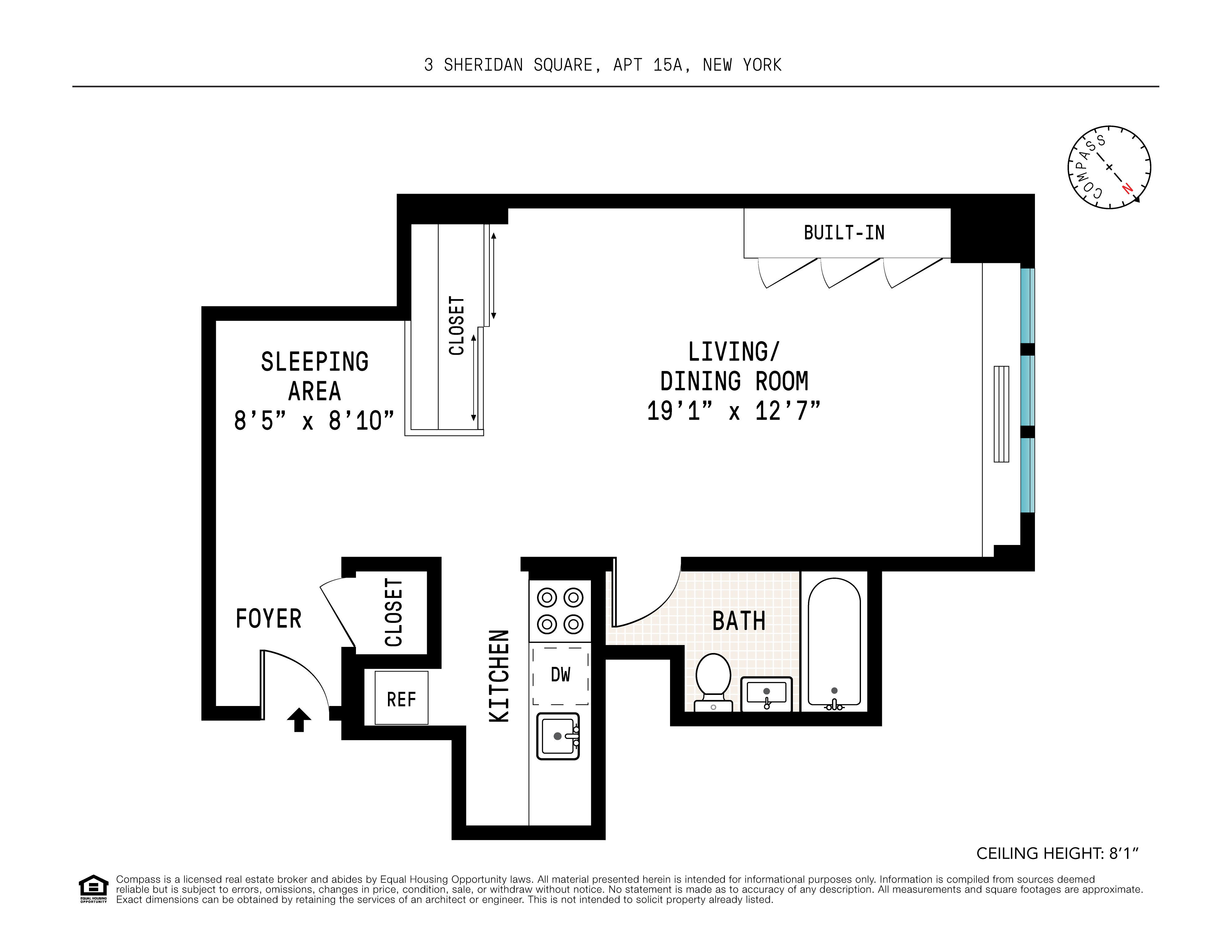 Floorplan for 3 Sheridan Square, 15A