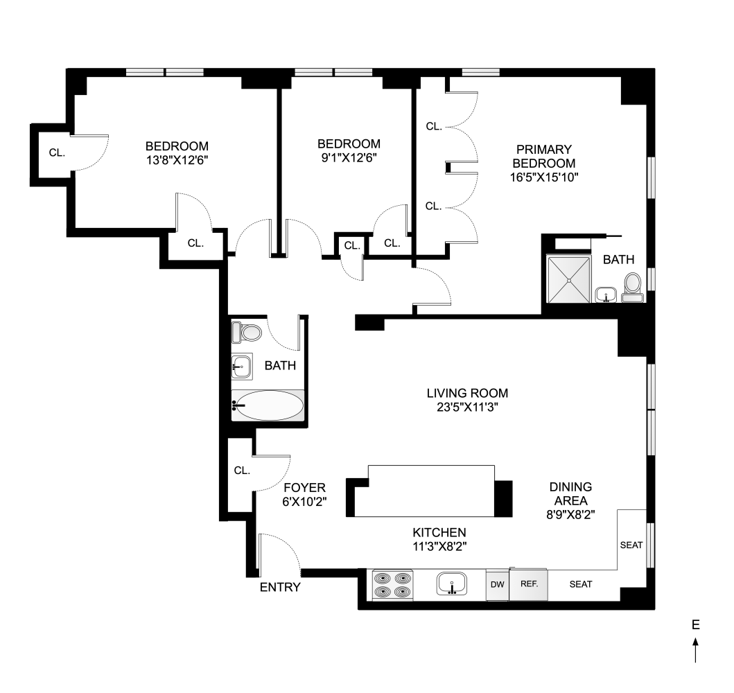 Floorplan for 175 Willoughby Street, 15H