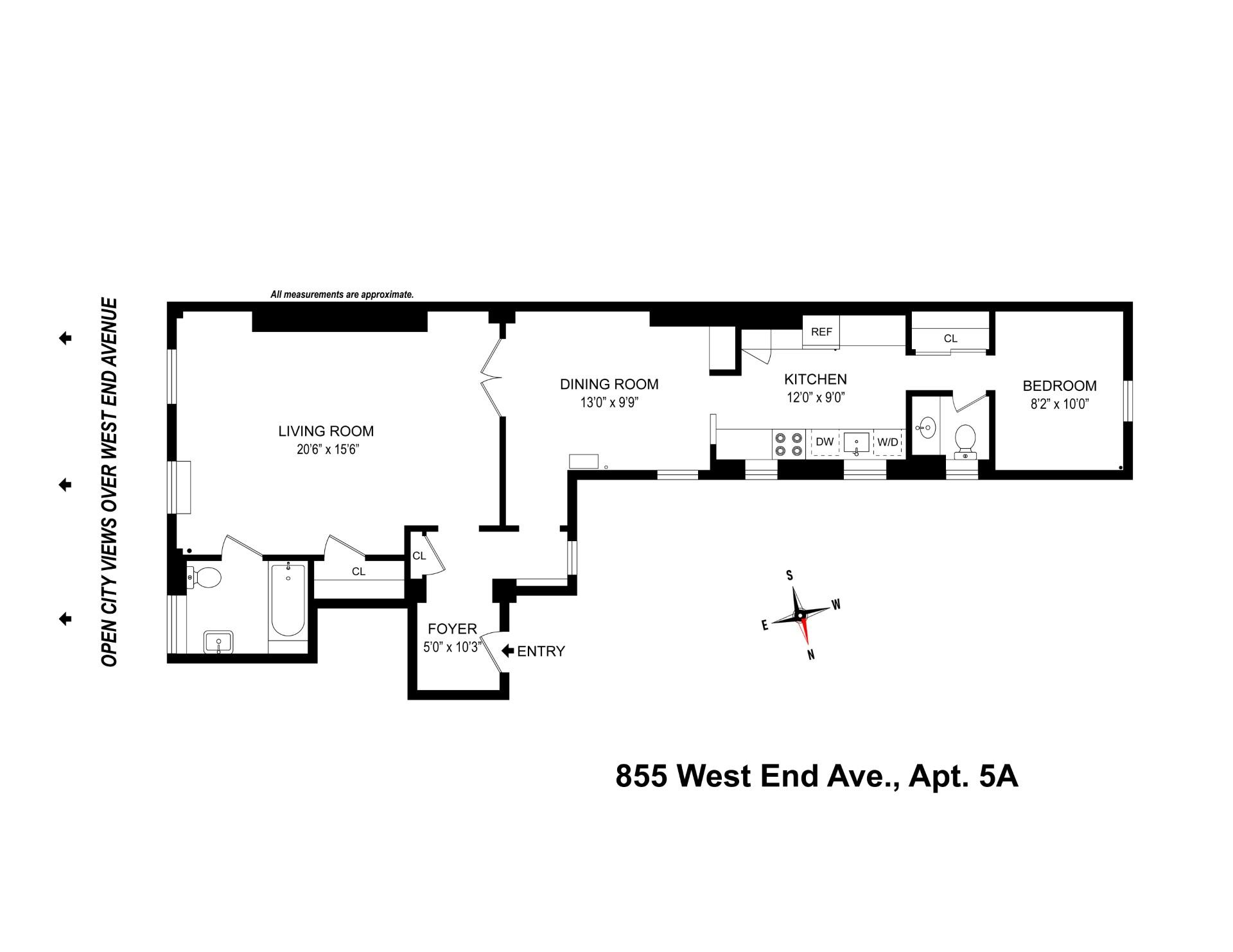 Floorplan for 855 West End Avenue, 5A