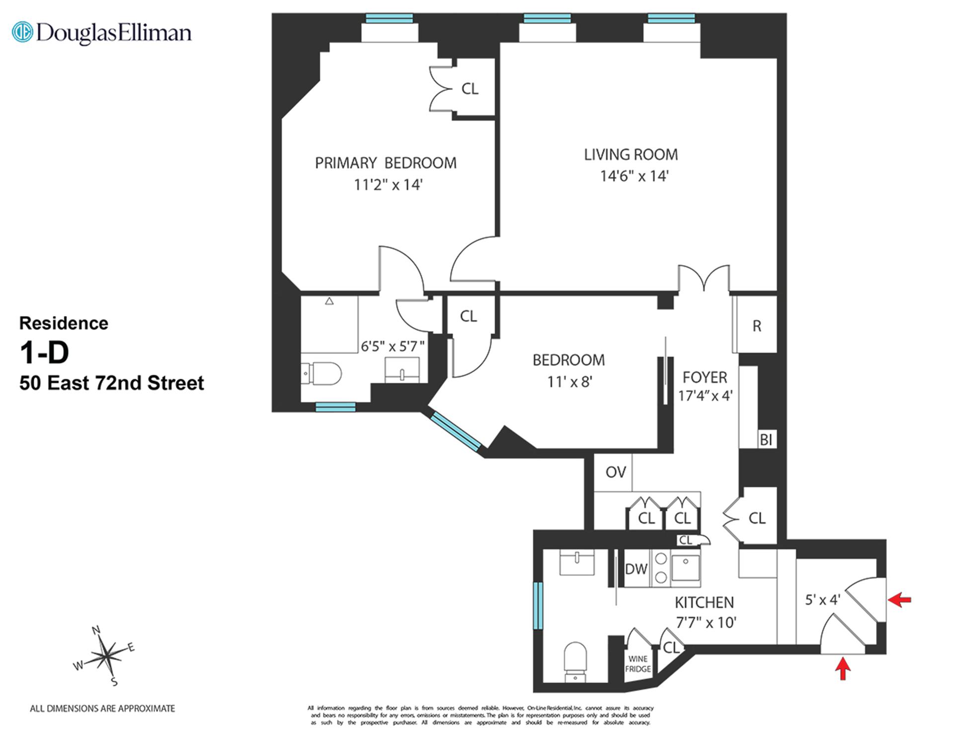 Floorplan for 50 East 72nd Street, 1D