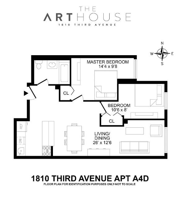 Floorplan for 1810 3rd Avenue, A-4D