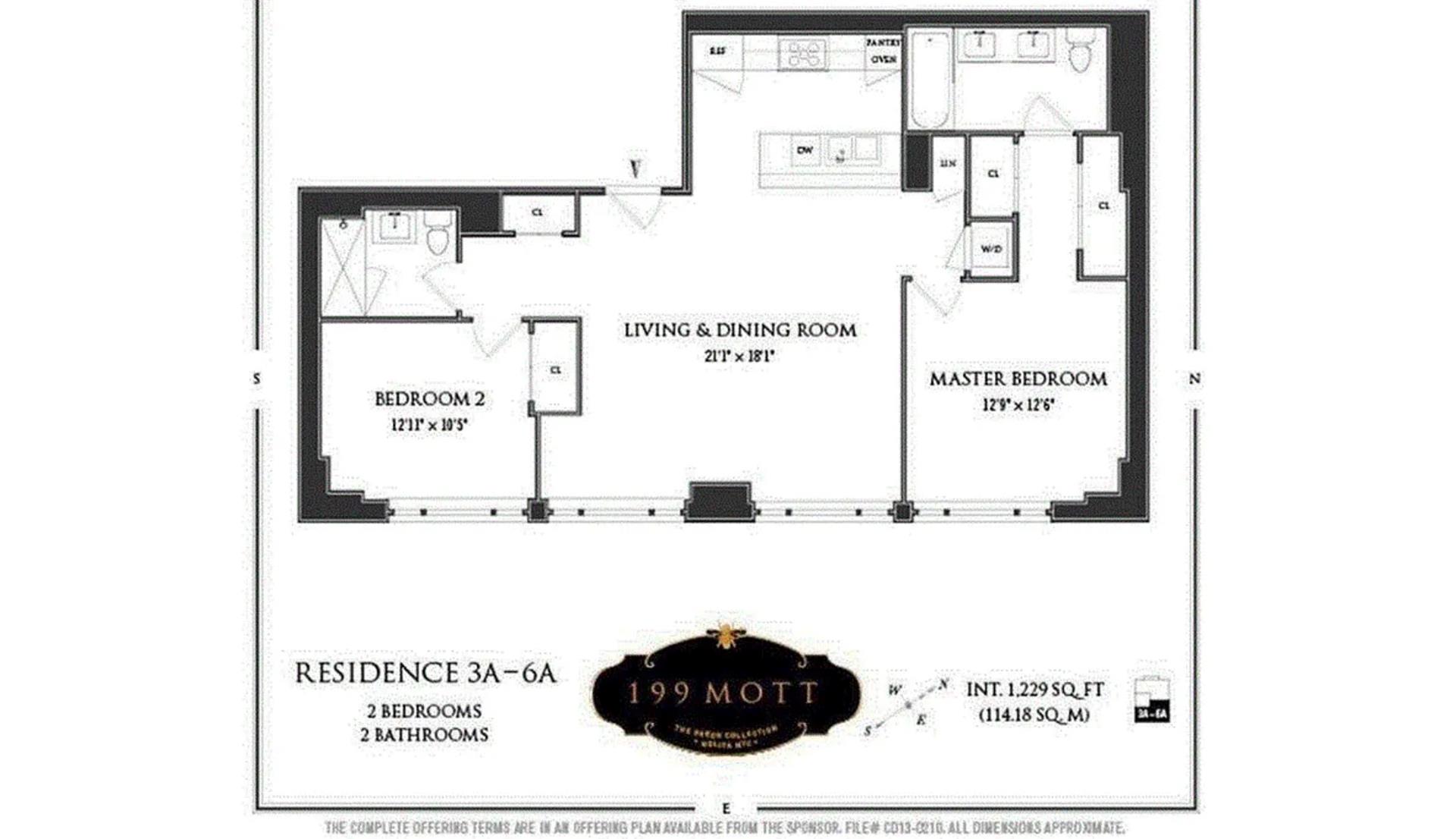 Floorplan for 199 Mott Street, 6A