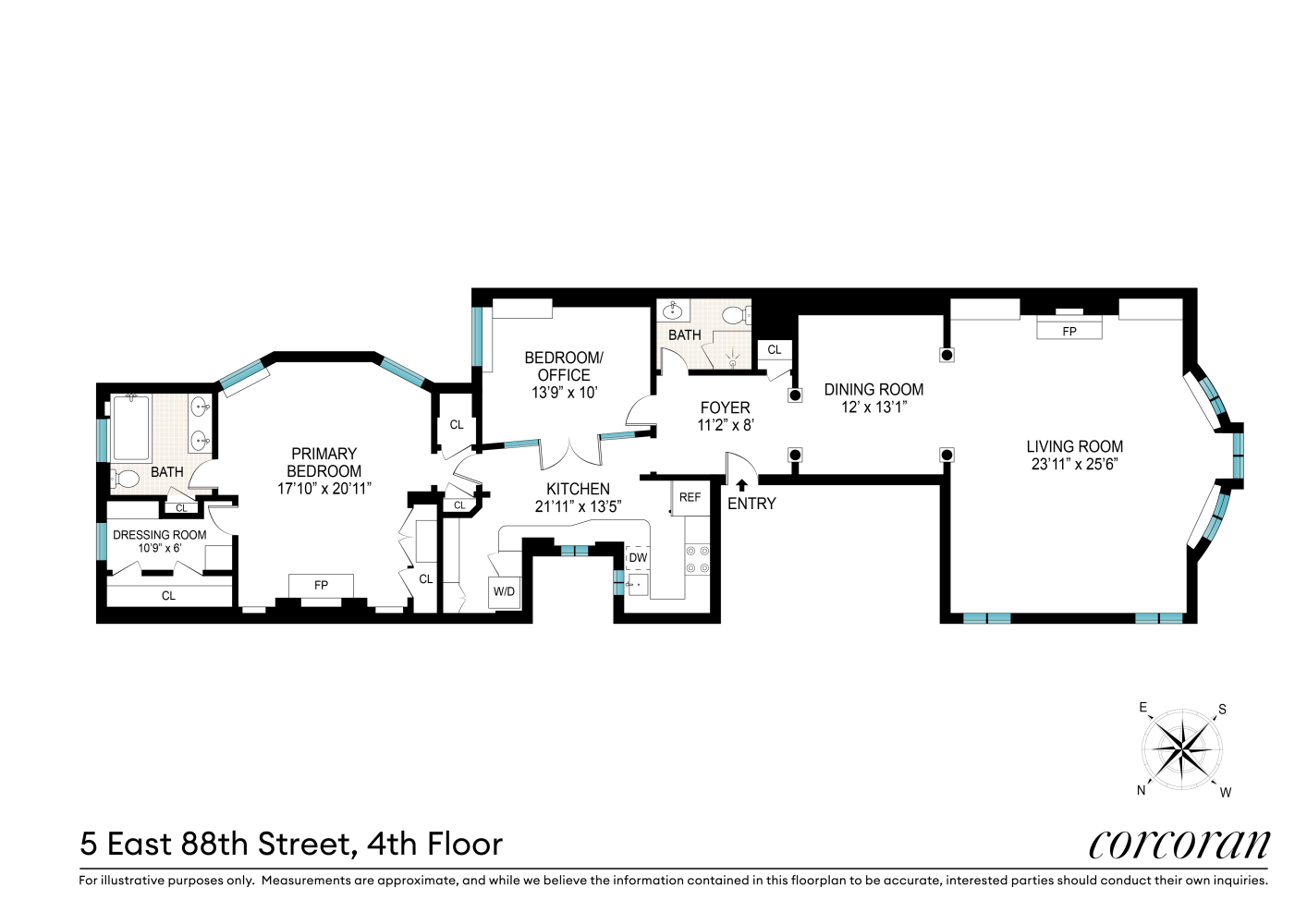 Floorplan for 5 East 88th Street, 4FLOOR