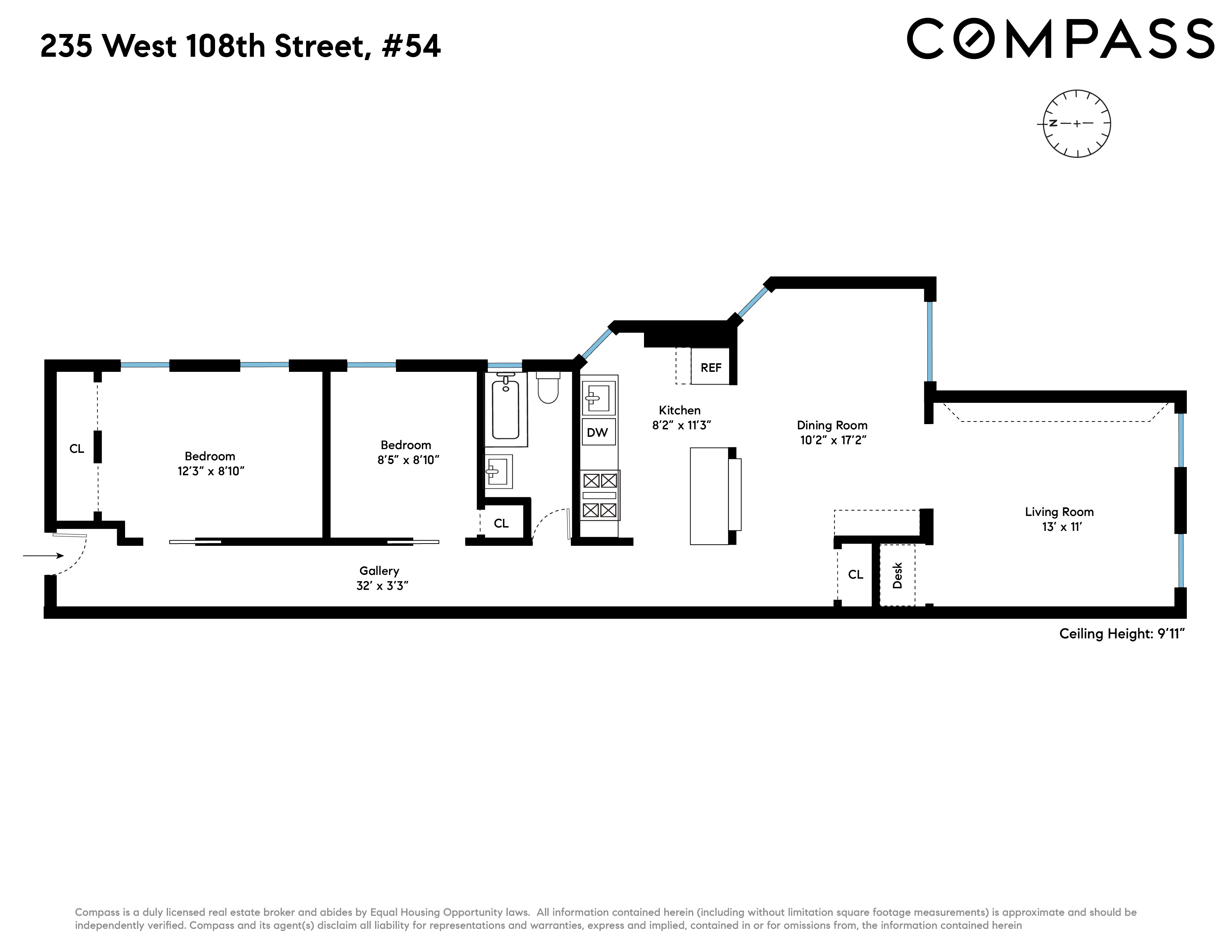 Floorplan for 235 West 108th Street, 54