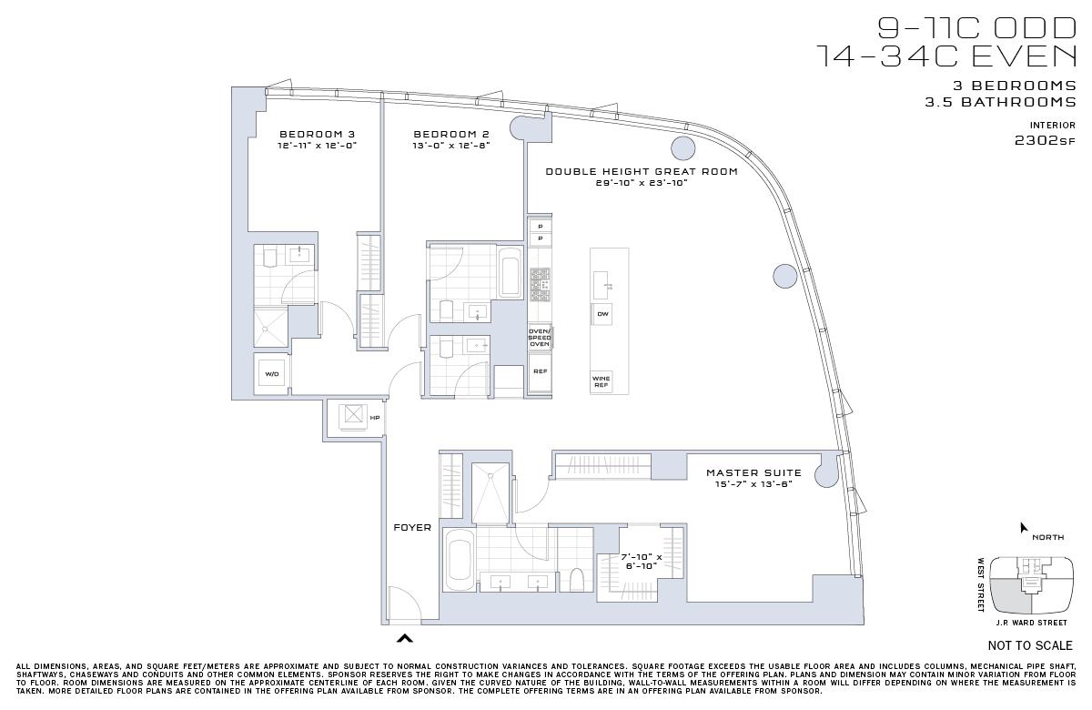 Floorplan for 50 West Street, 14-C