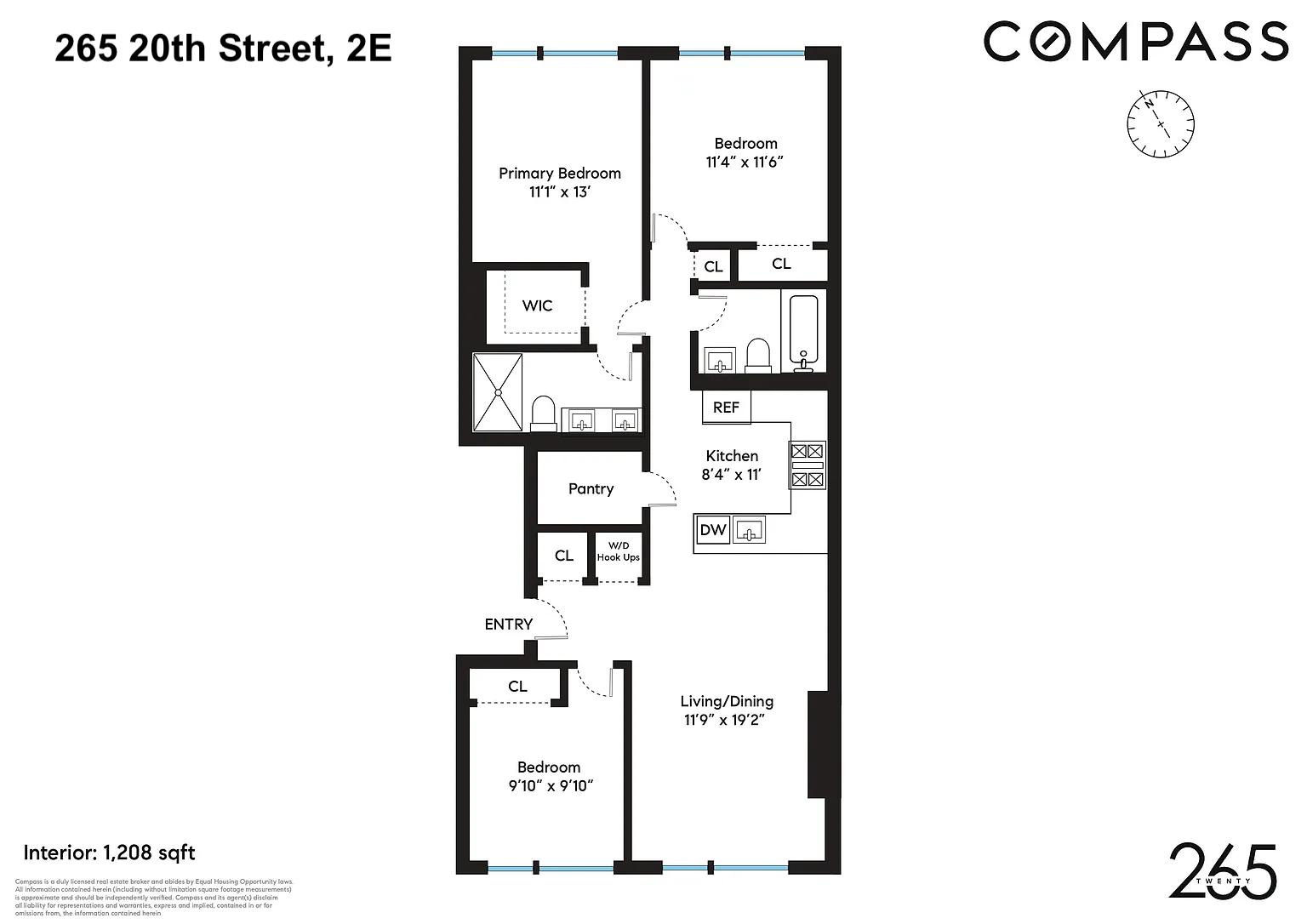 Floorplan for 265 20th Street, 2E