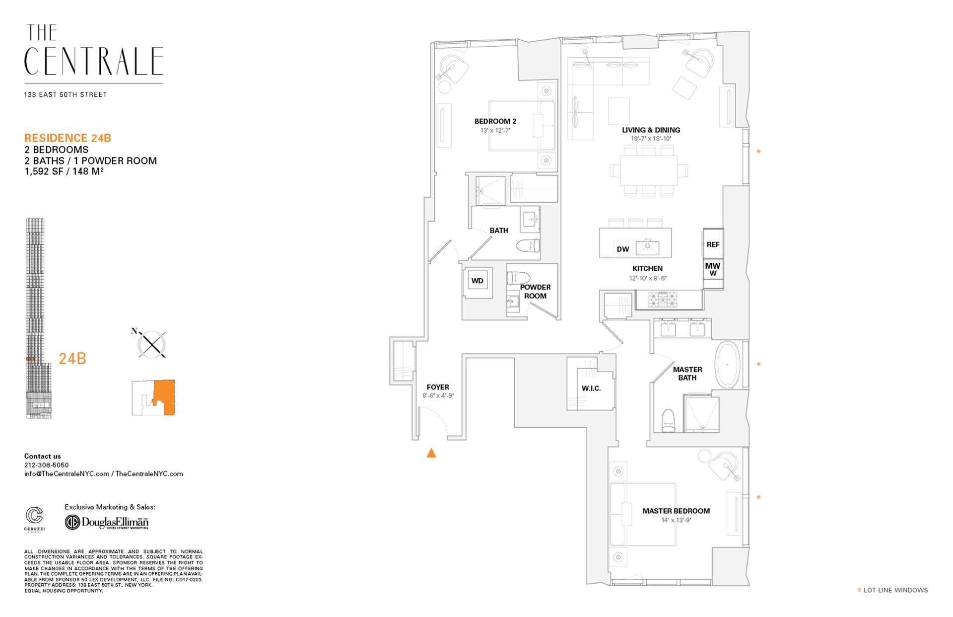 Floorplan for 138 East 50th Street, 24B