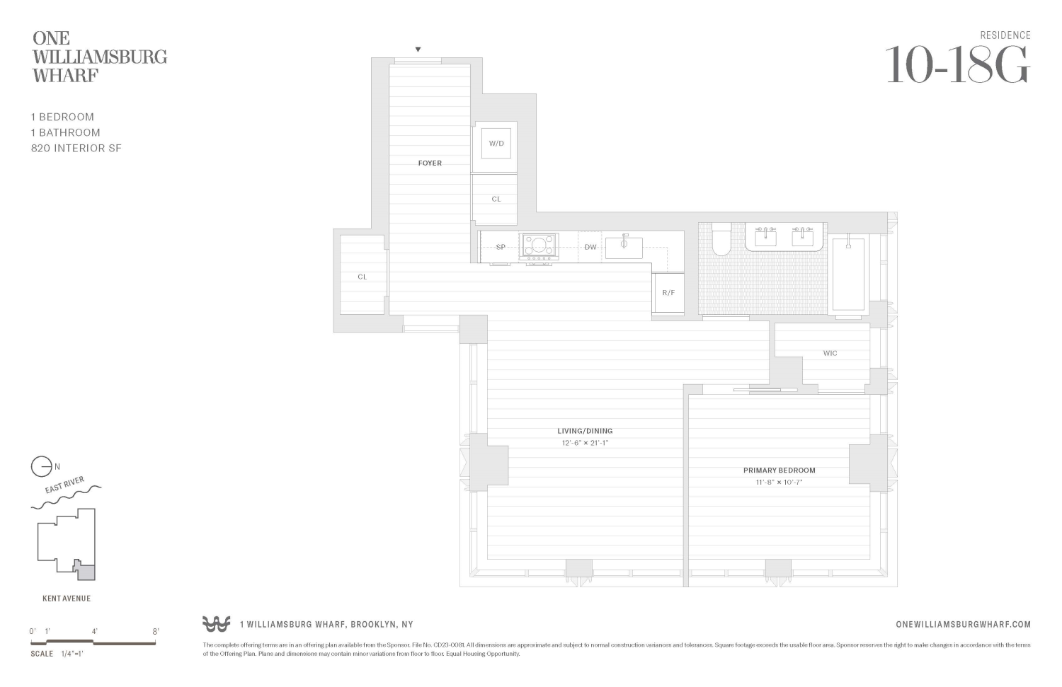 Floorplan for 480 Kent Avenue, 12G