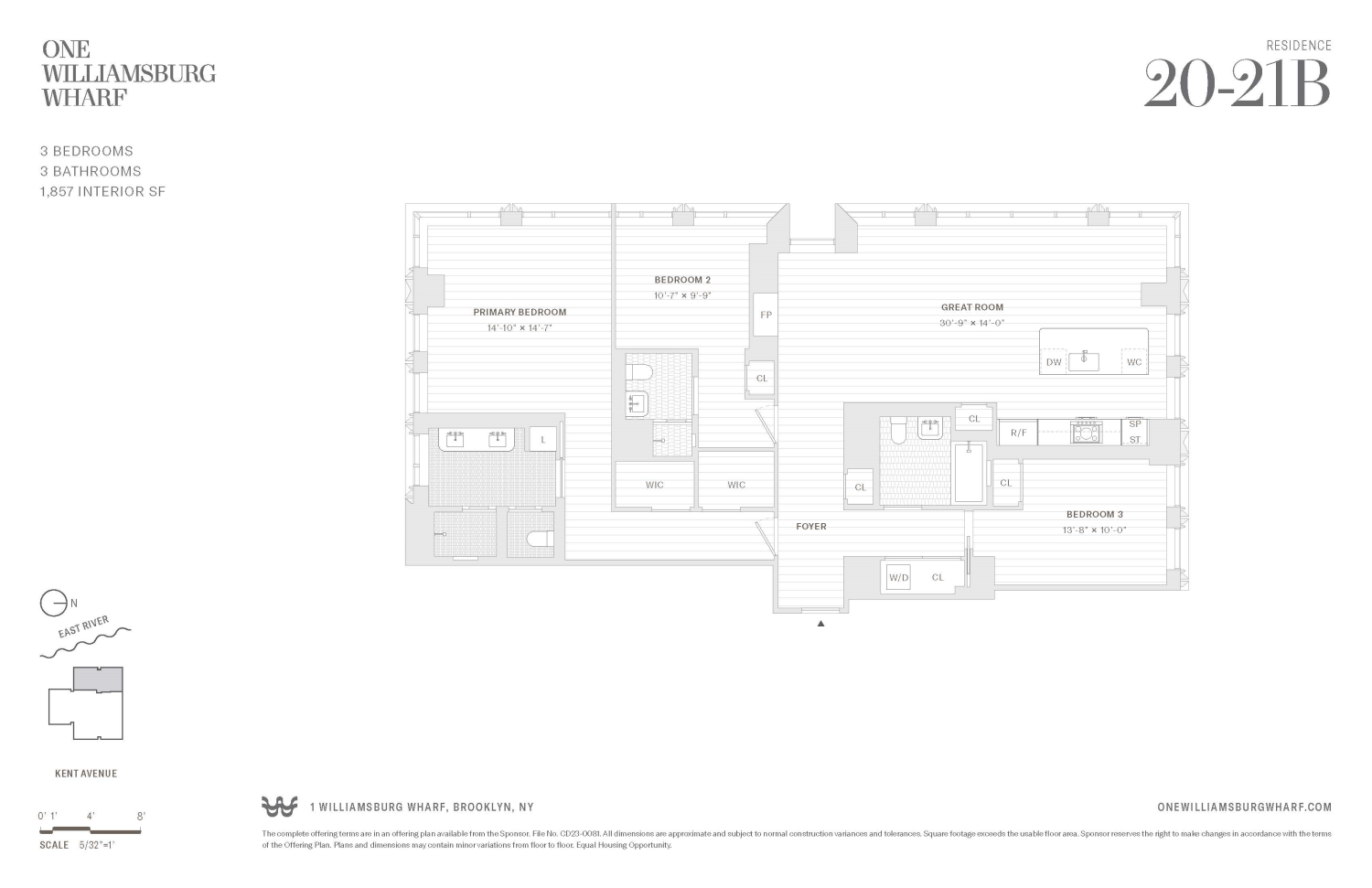 Floorplan for 480 Kent Avenue, 21B