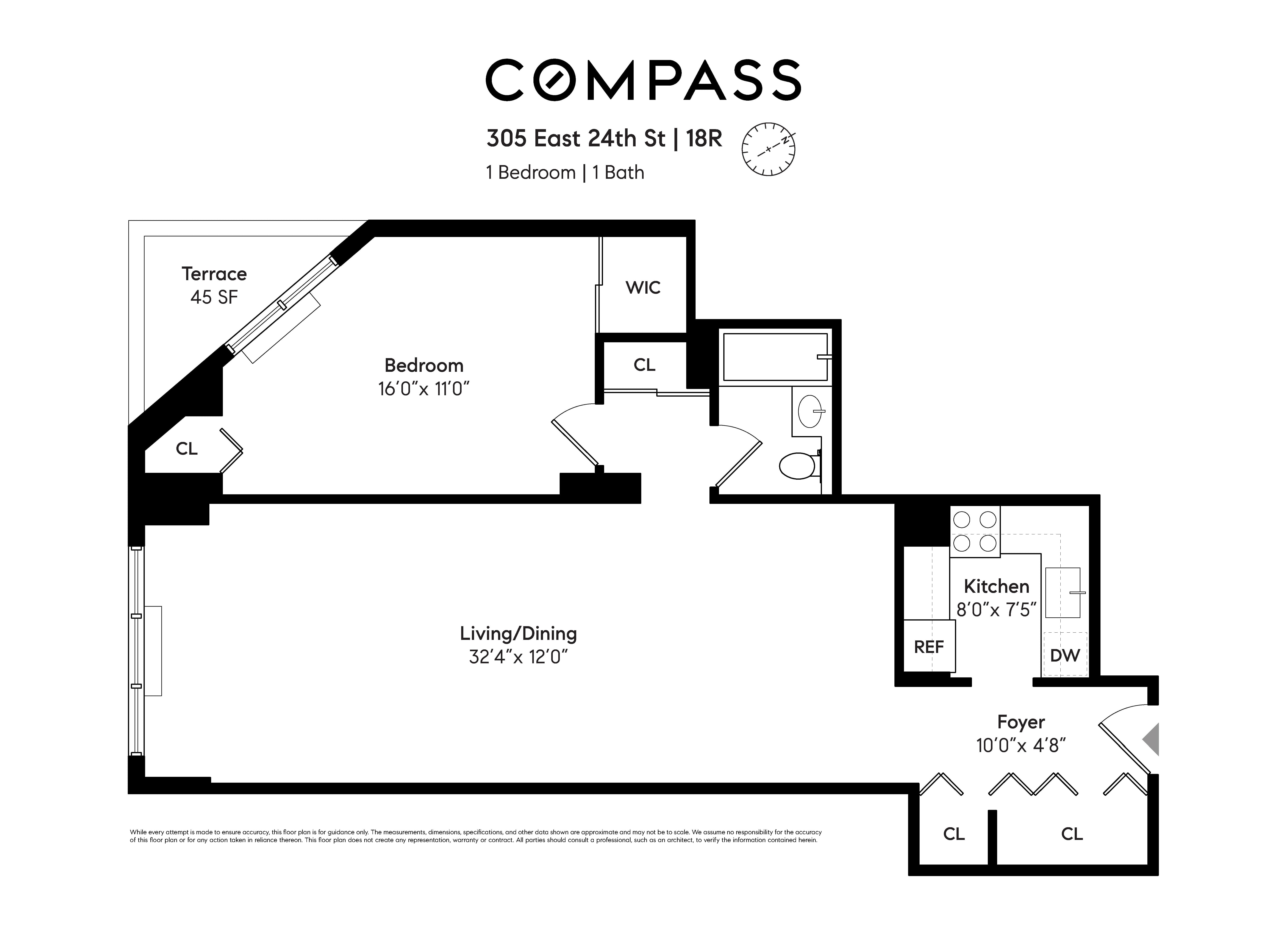 Floorplan for 305 East 24th Street, 18R