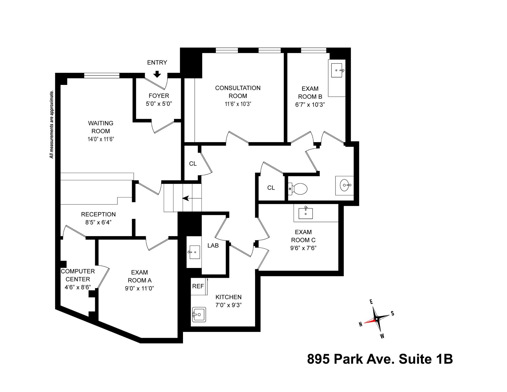 Floorplan for 895 Park Avenue, 1B