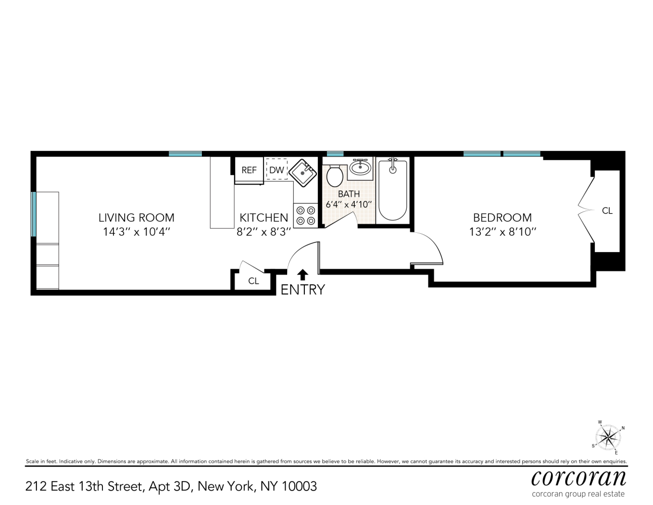 Floorplan for 212 East 13th Street, 3D