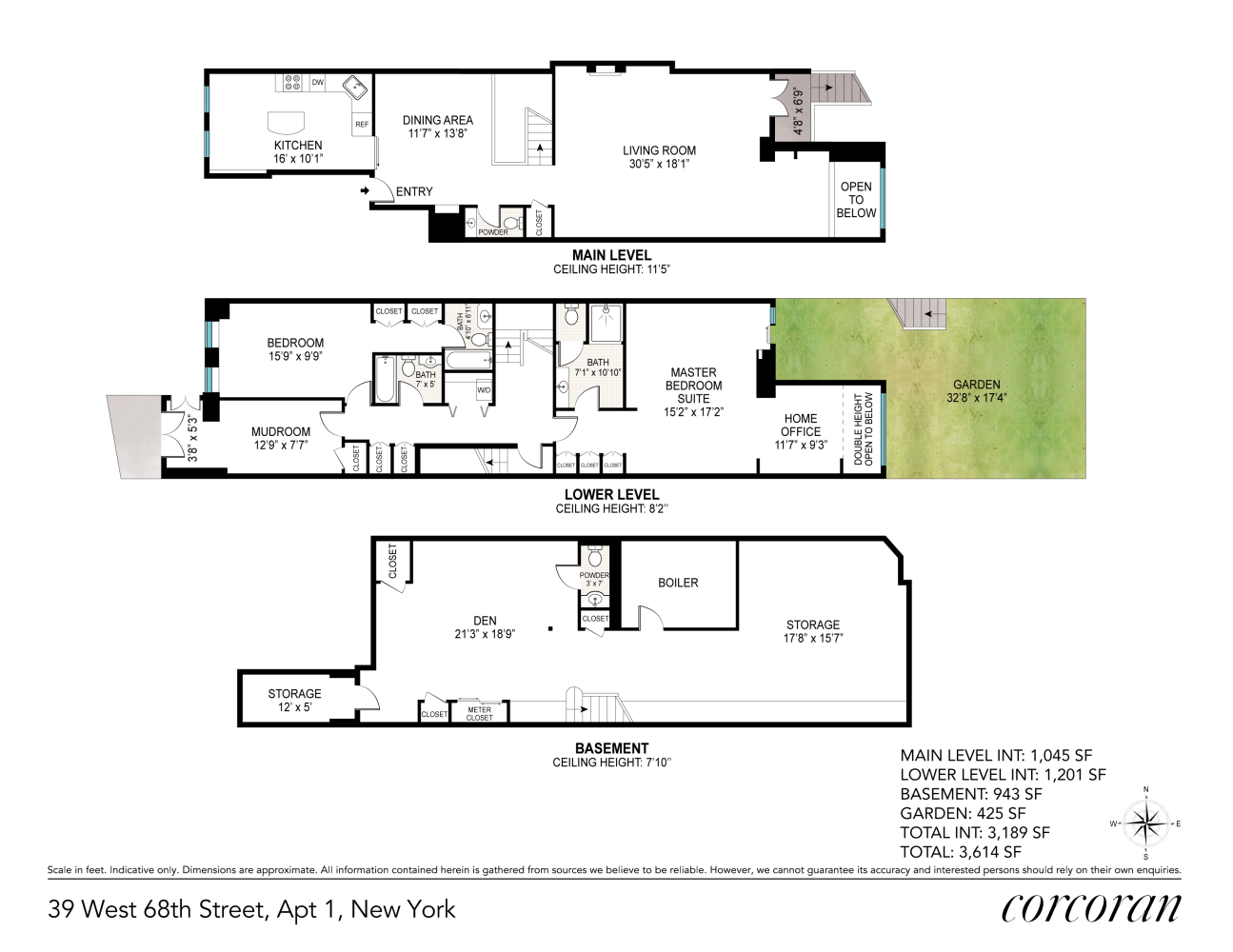 Floorplan for 39 West 68th Street, 1