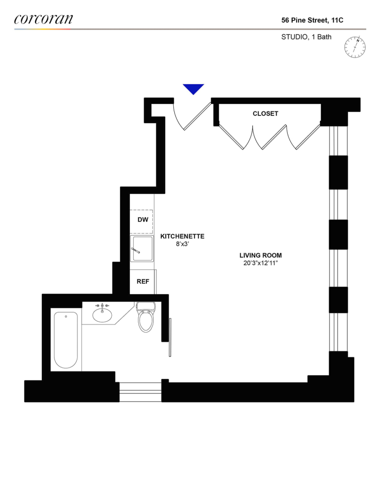 Floorplan for 56 Pine Street, 11C