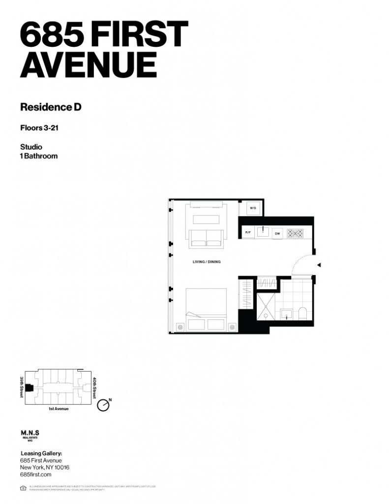 Floorplan for 685 1st Avenue, 4-D