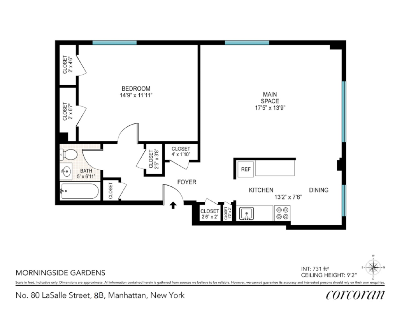 Floorplan for 80 La Salle Street, 8B