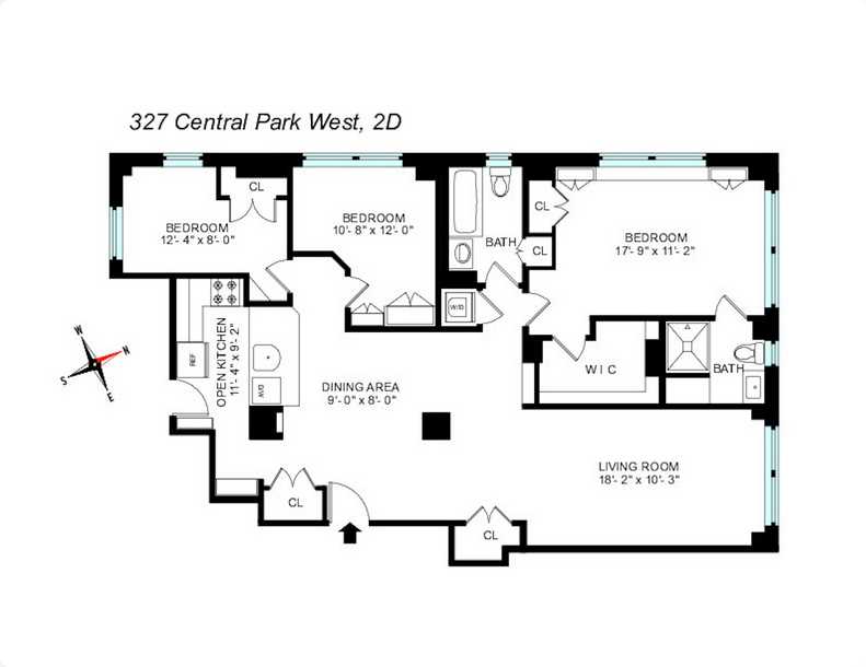 Floorplan for 327 Central Park, 2D