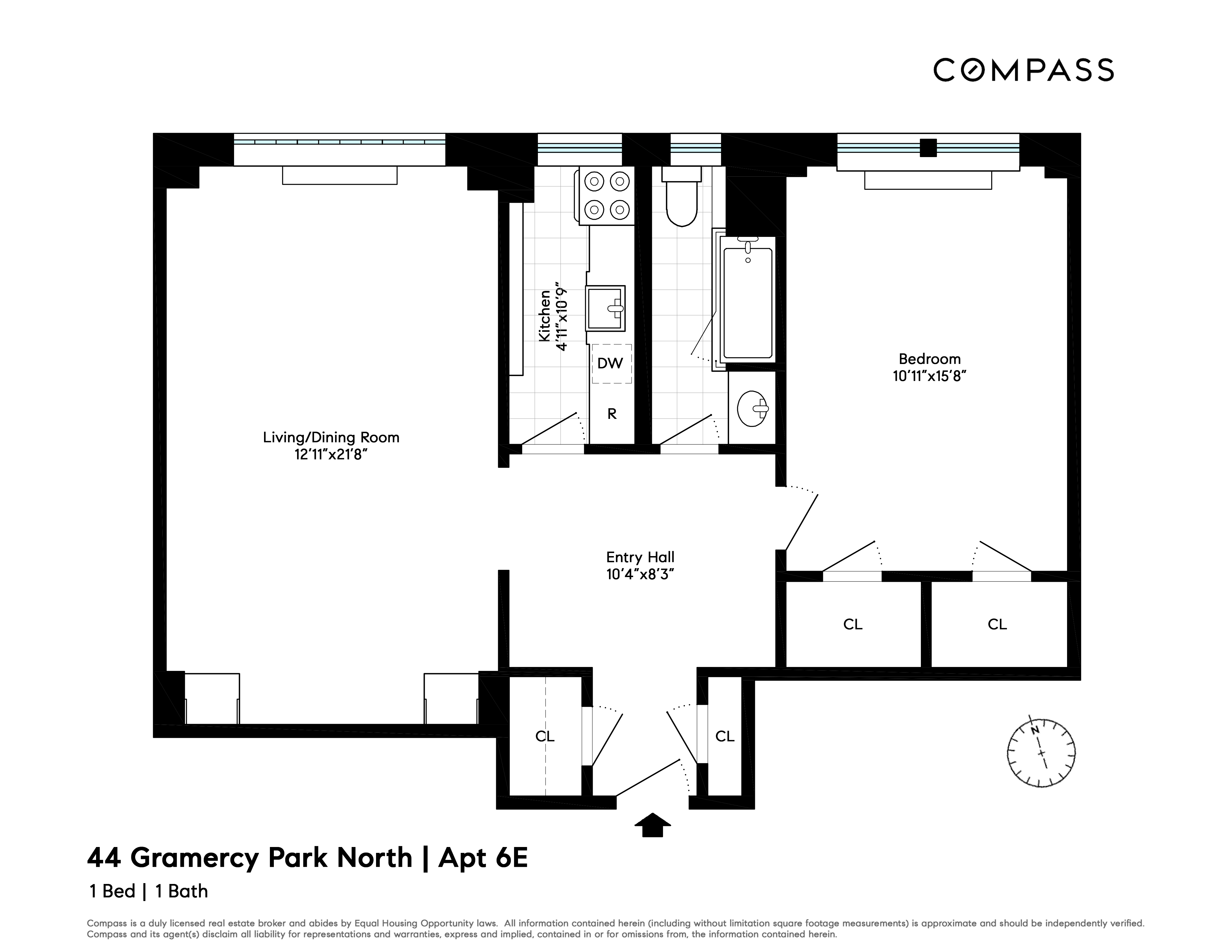 Floorplan for 44 Gramercy Park, 6E