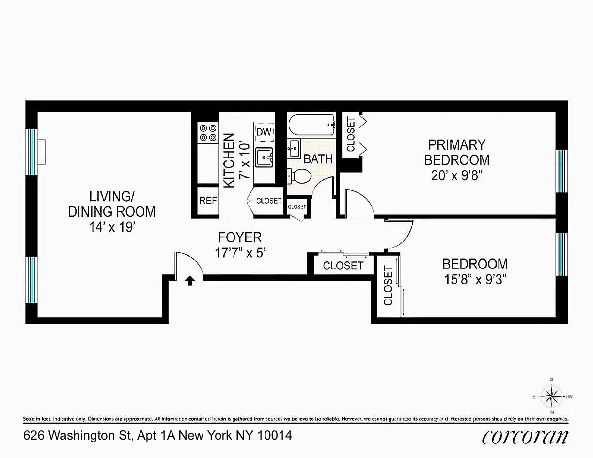 Floorplan for 626 Washington Street, 1A