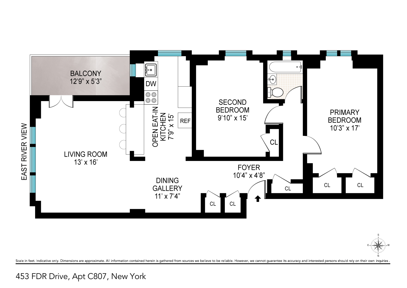 Floorplan for 453 FDR Drive, C807