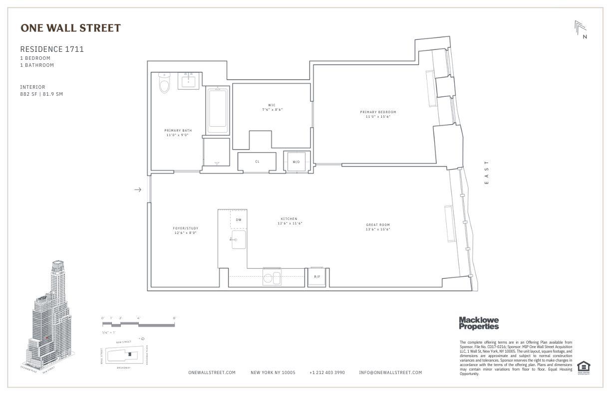 Floorplan for 1 Wall Street, 1711