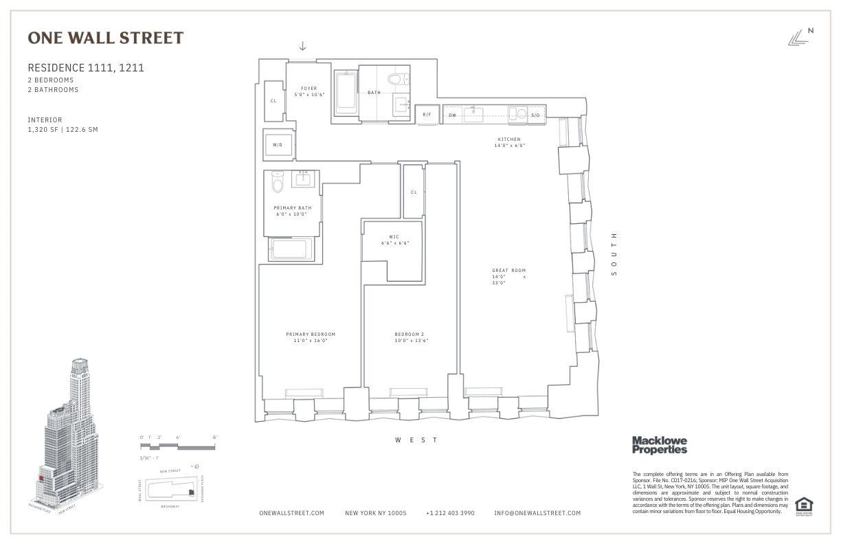 Floorplan for 1 Wall Street, 1211