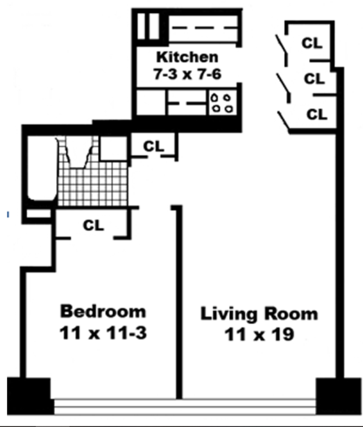 Floorplan for 301 East 45th Street, 18D