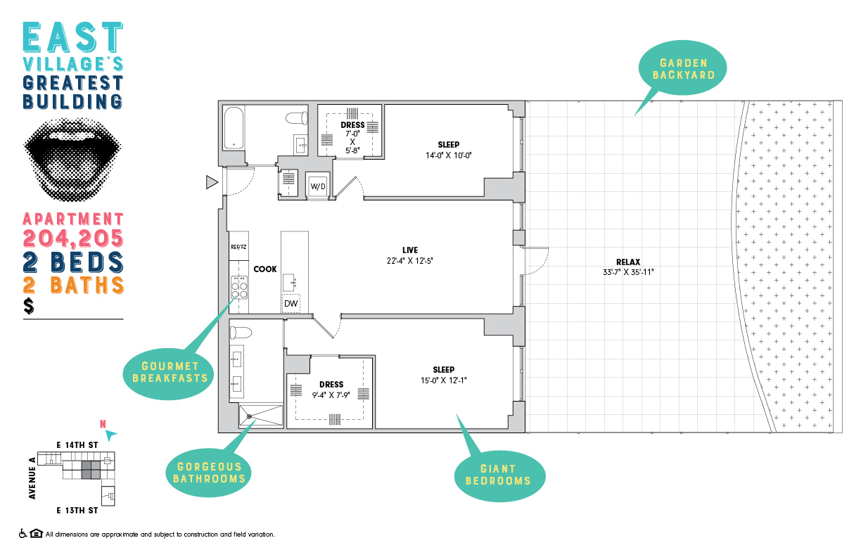 Floorplan for 510 East 14th Street, 204