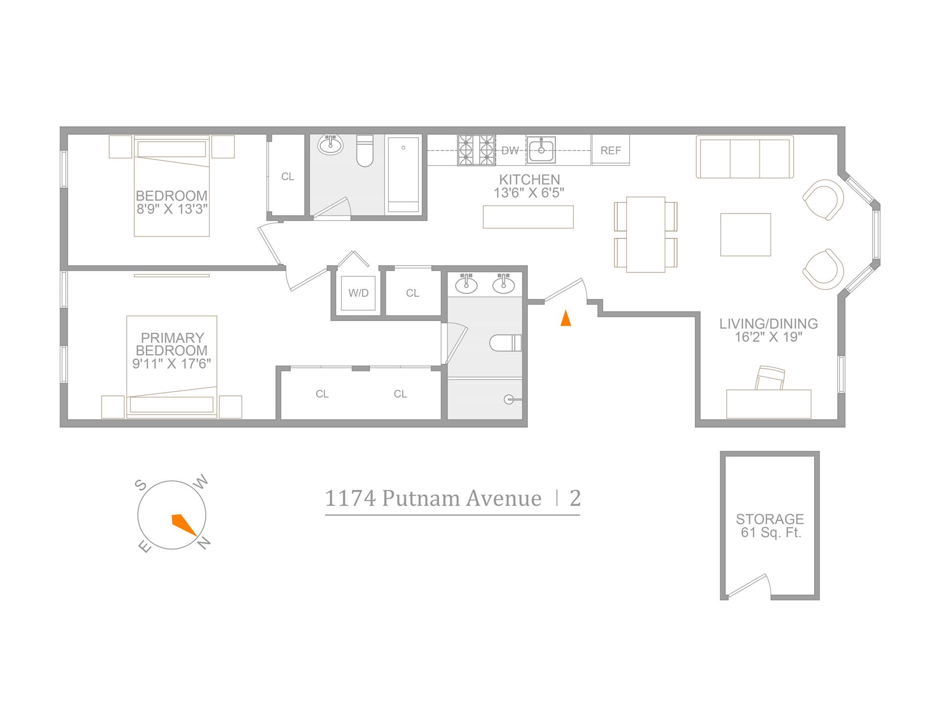 Floorplan for 1174 Putnam Avenue, 2