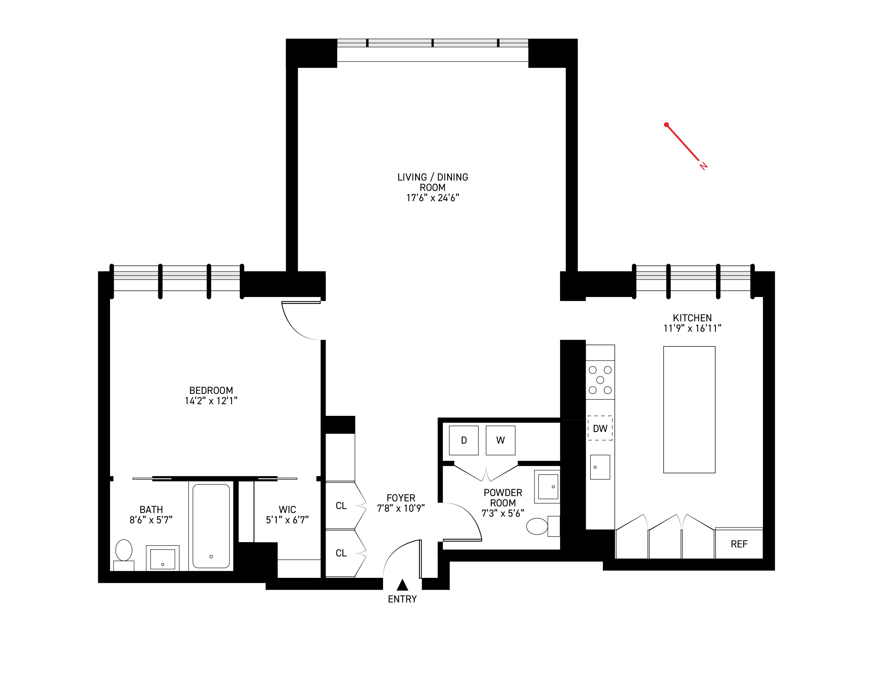 Floorplan for 551 West 21st Street, 3-D