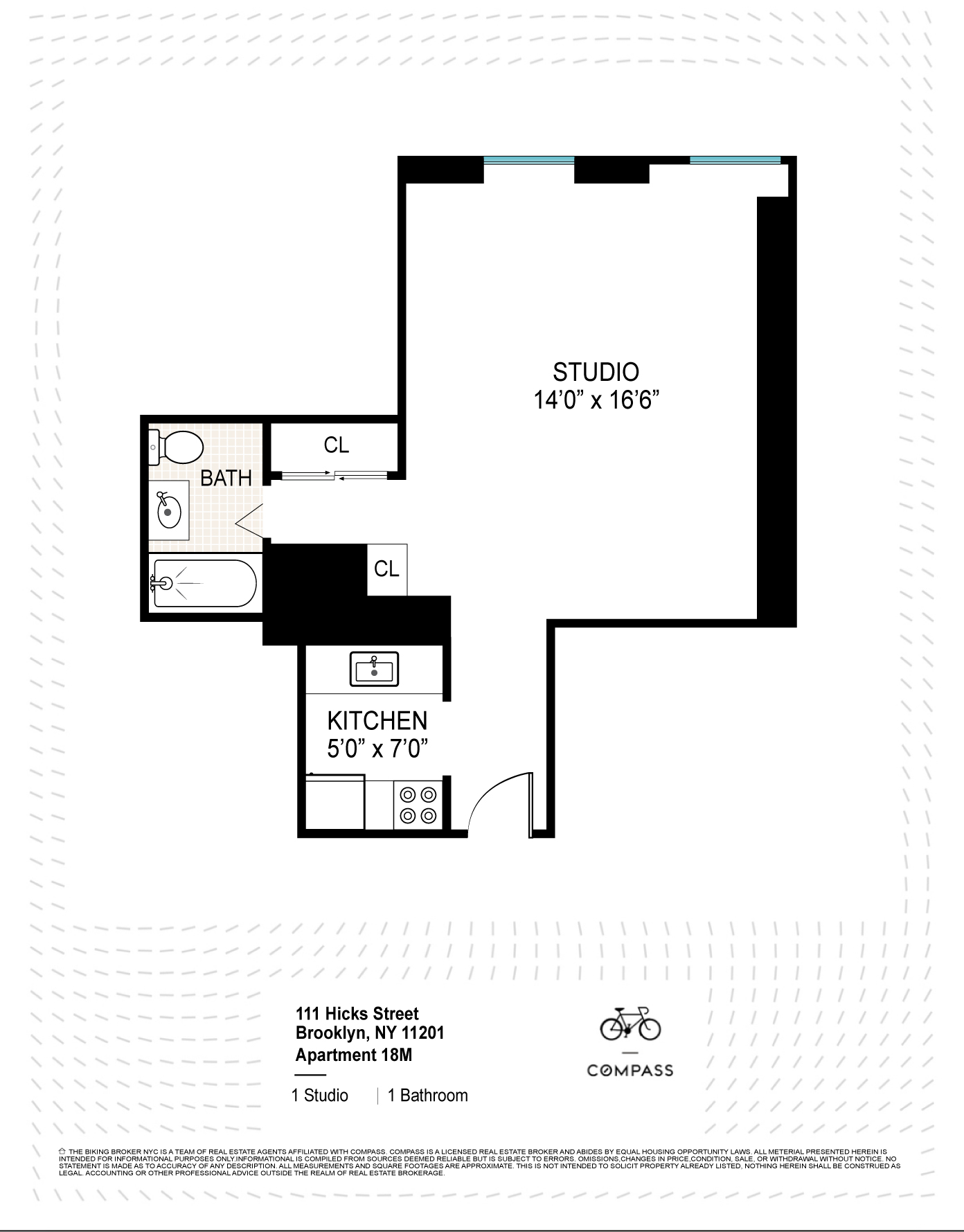 Floorplan for 111 Hicks Street, 18M