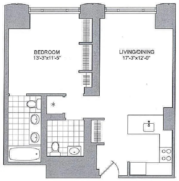 Floorplan for 310 West 52nd Street, 9C