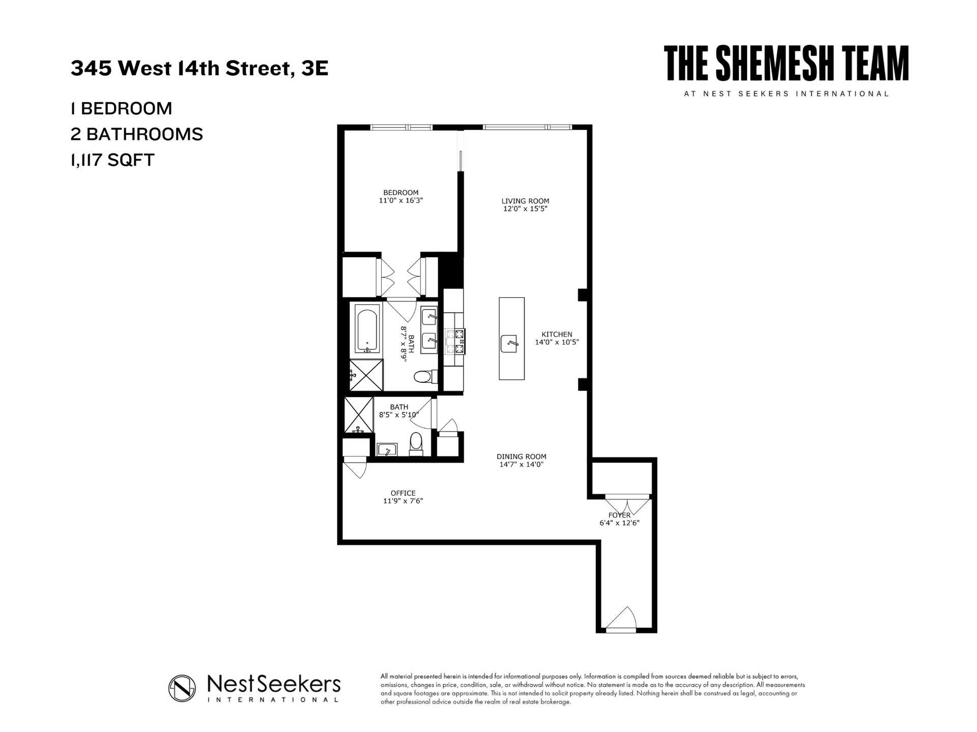 Floorplan for 345 West 14th Street, 3-E