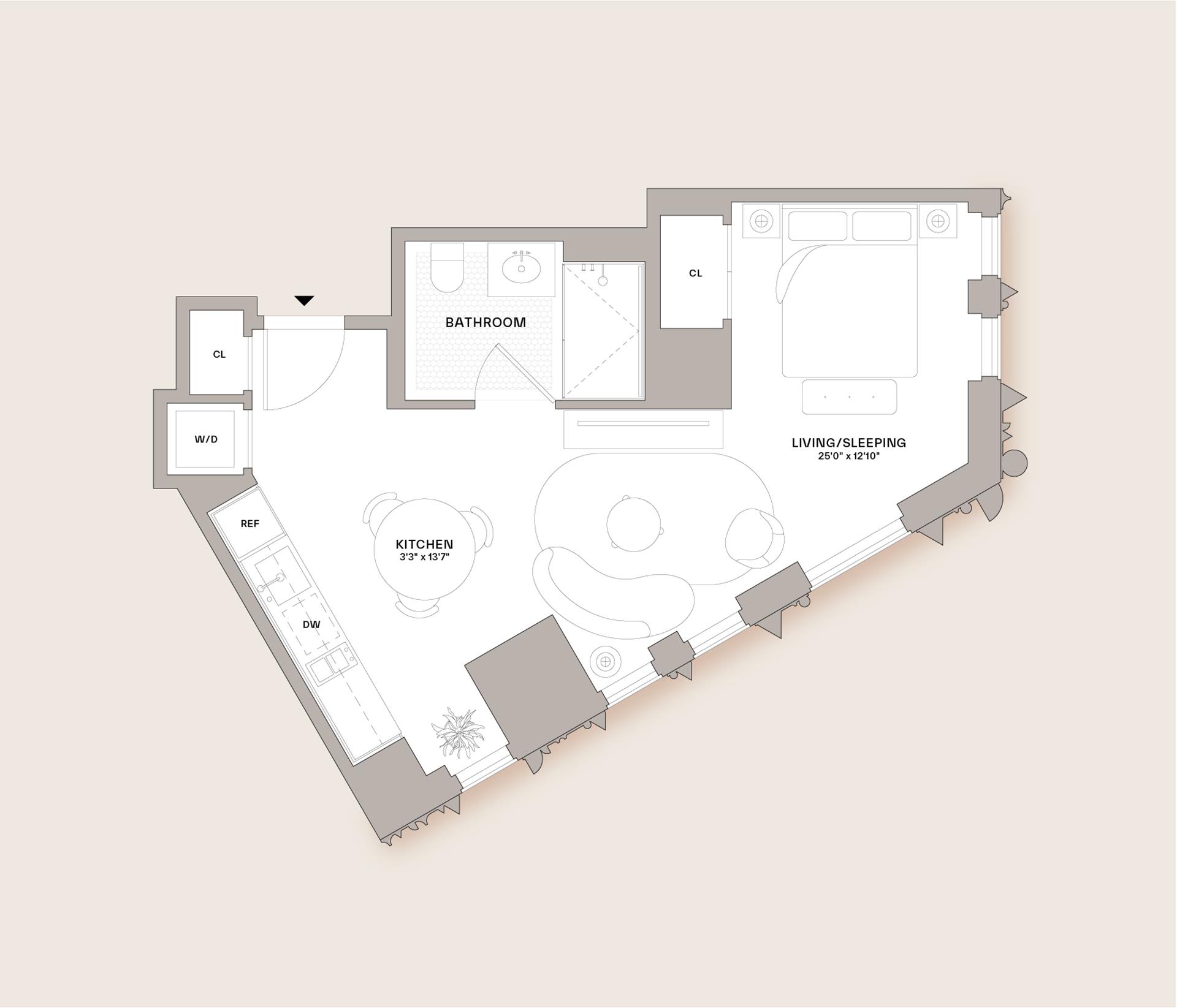 Floorplan for 55 Fleet Street, 46G