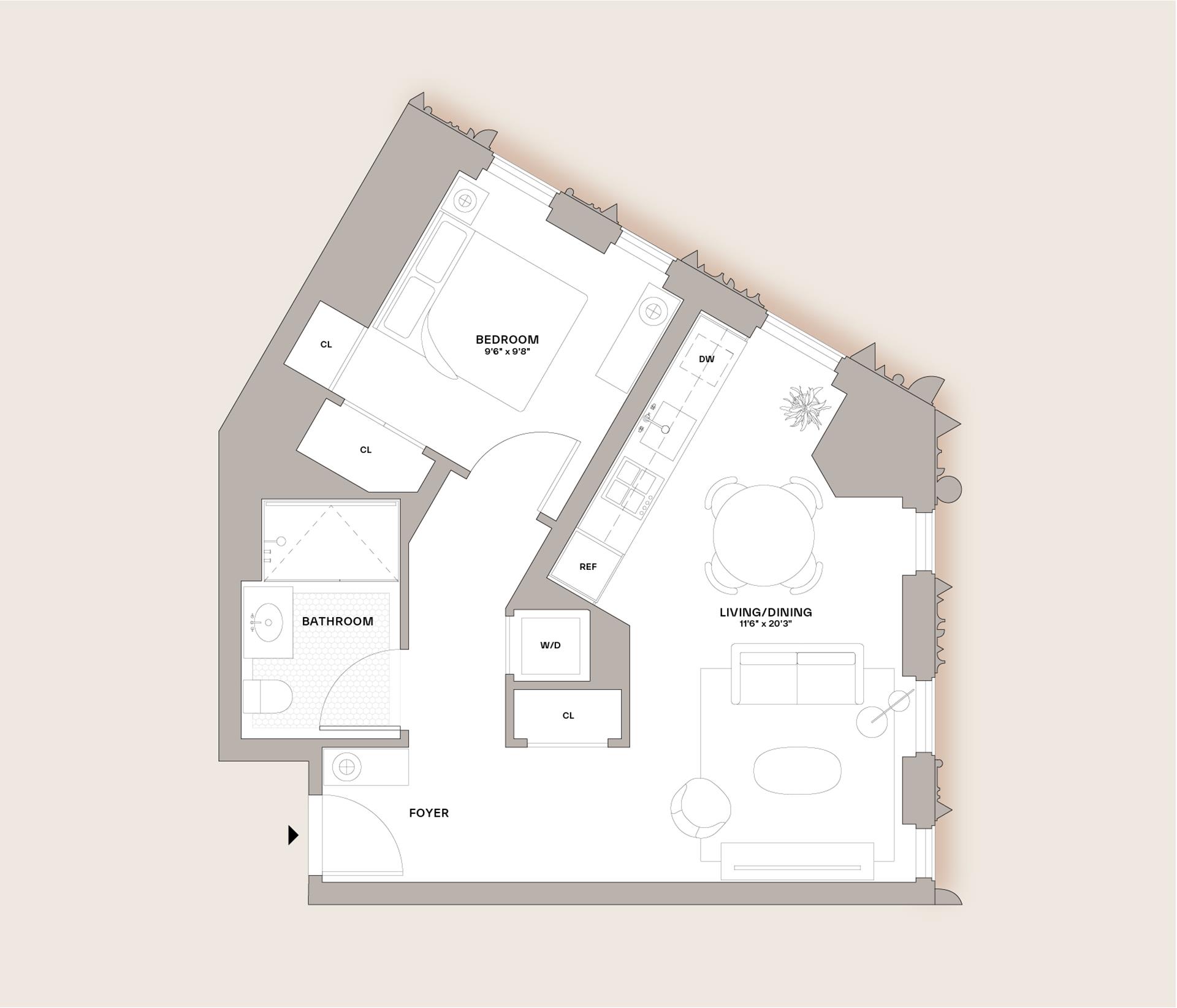 Floorplan for 55 Fleet Street, 21F