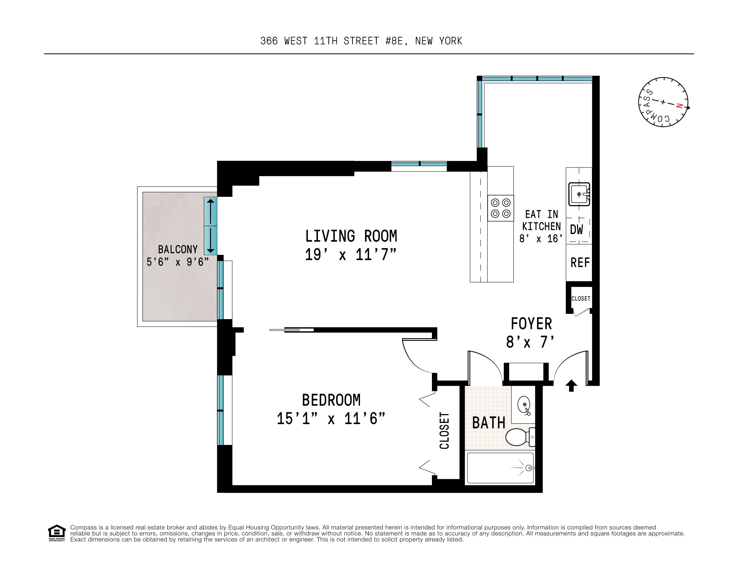 Floorplan for 366 West 11th Street, 8E