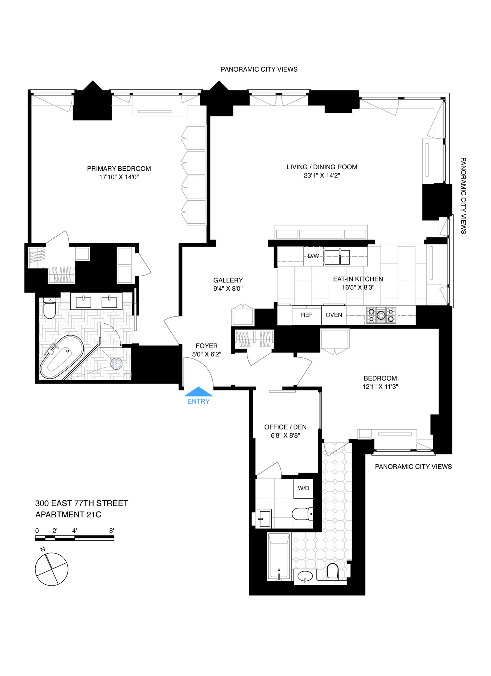 Floorplan for 300 East 77th Street, 21C