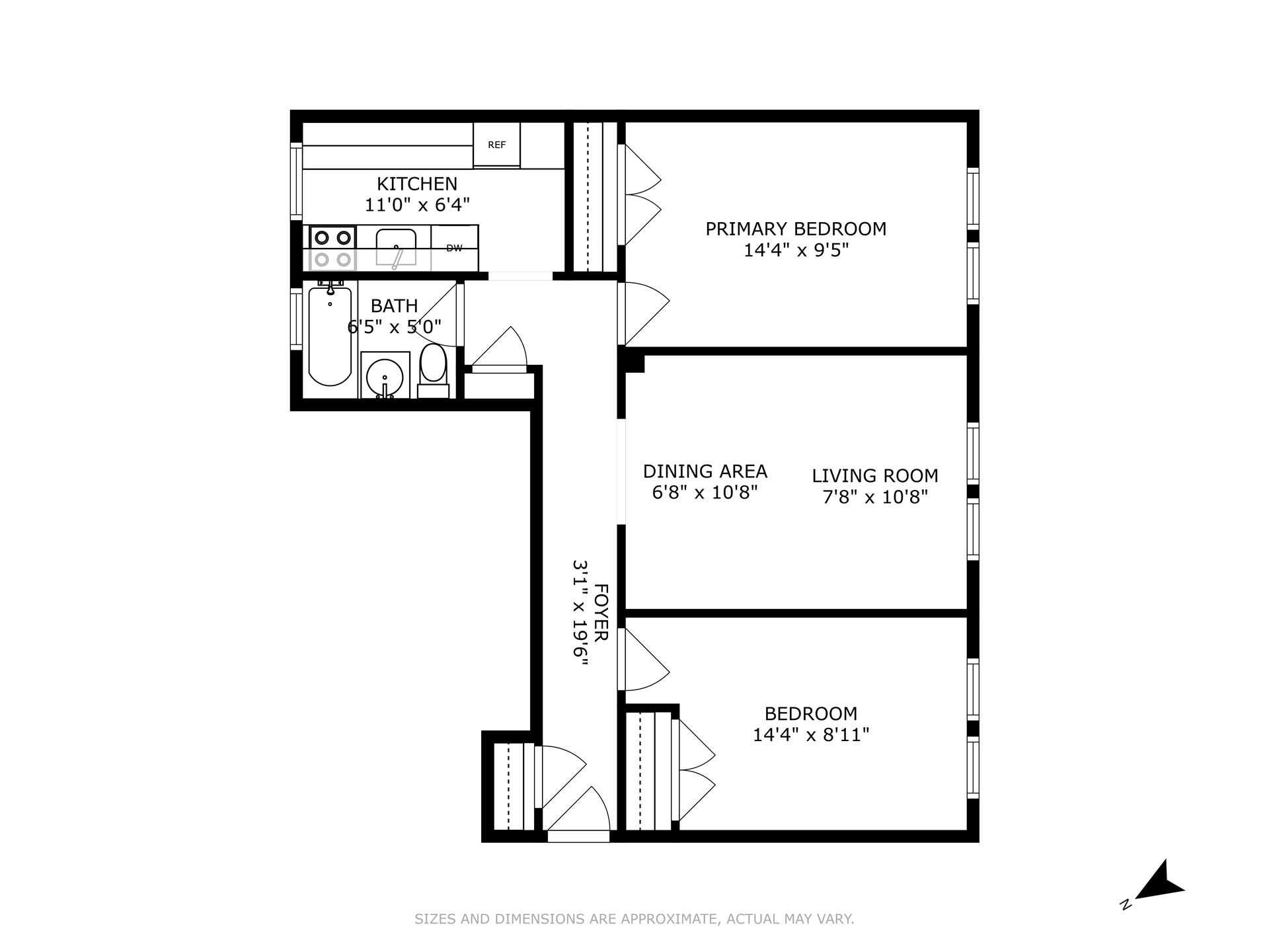 Floorplan for 414 West 44th Street, 2F