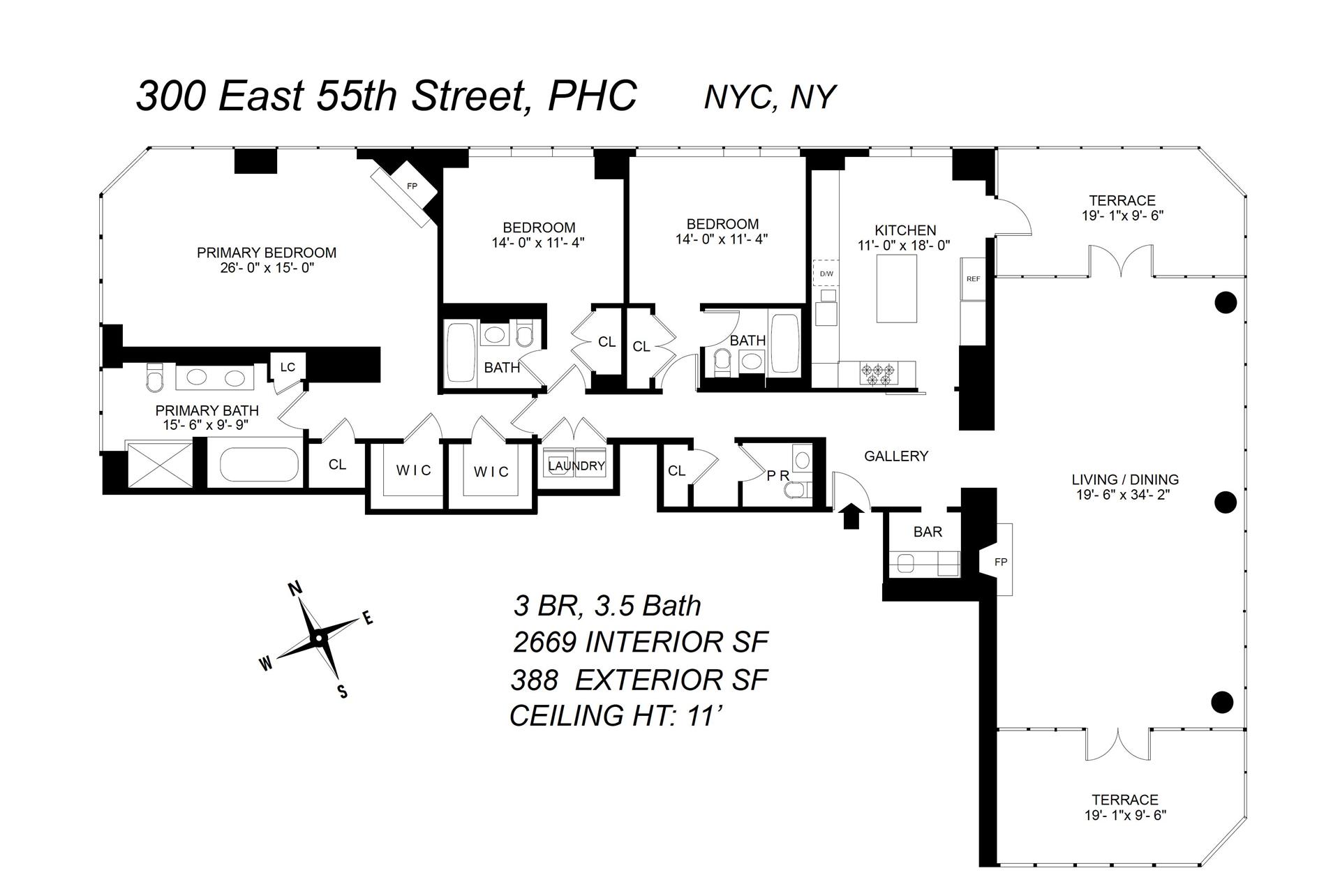 Floorplan for 300 East 55th Street, PHC