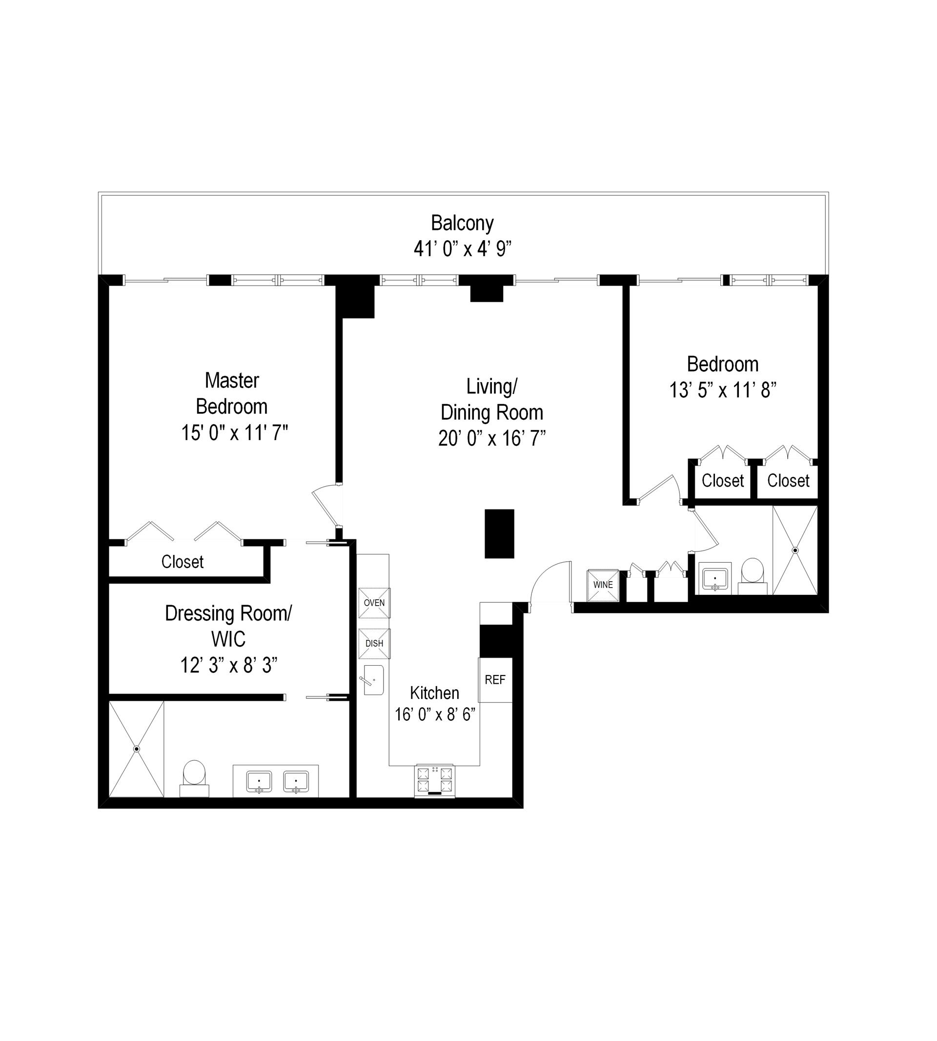 Floorplan for 324 West 23rd Street, 5B