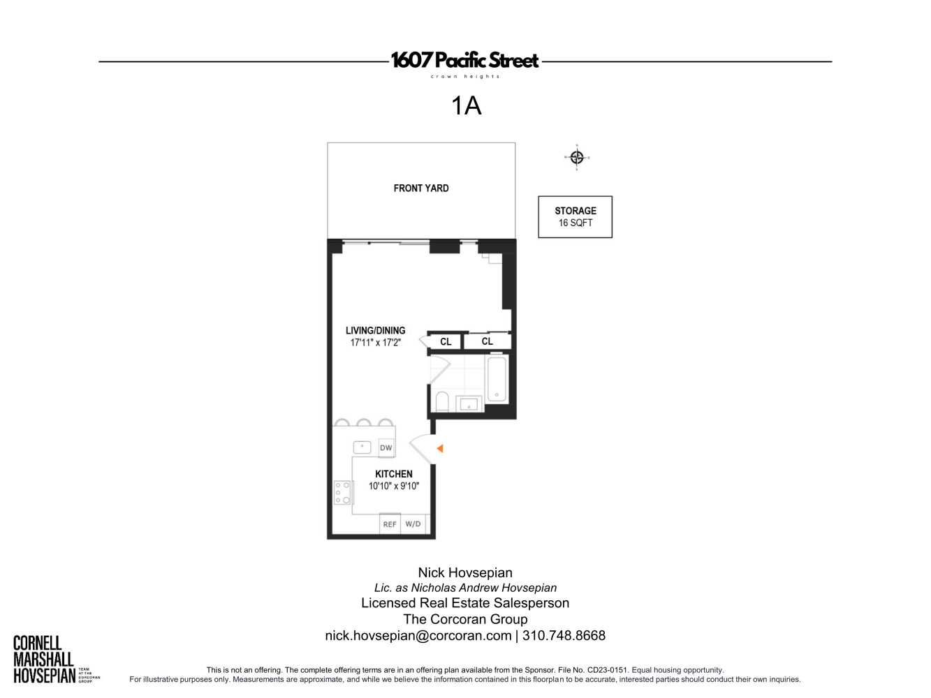 Floorplan for 1607 Pacific Street, 1A