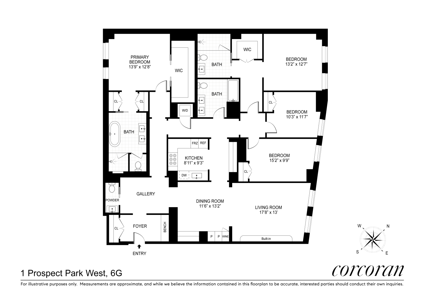 Floorplan for 1 Prospect Park, 6G