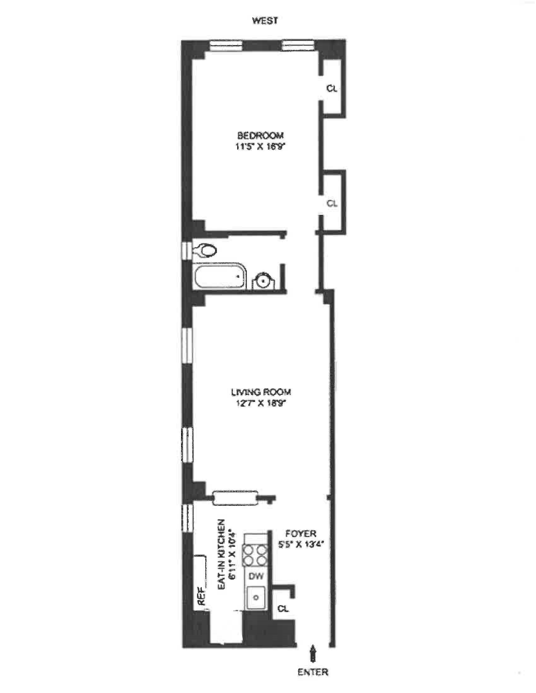 Floorplan for 141 East 3rd Street, 6B